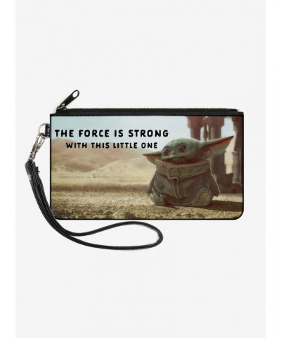 Star Wars The Mandalorian Child The Force Is Strong Wallet Canvas Zip Clutch $6.80 Clutches