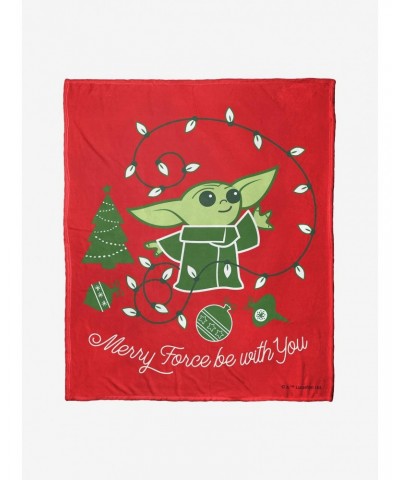 Star Wars The Mandalorian Merry Force Throw Blanket $22.76 Blankets